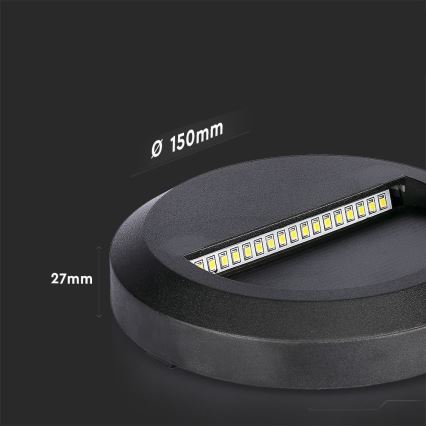 LED Portaikon ulkovalo LED/2W/230V IP65 3000K musta