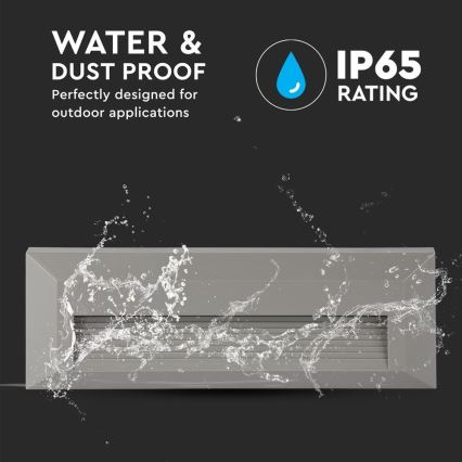 LED Portaikon ulkovalo LED/3W/230V 4000K IP65 harmaa