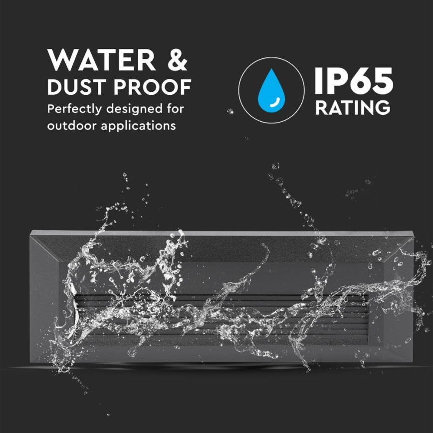 LED Portaikon ulkovalo LED/3W/230V IP65 3000K musta