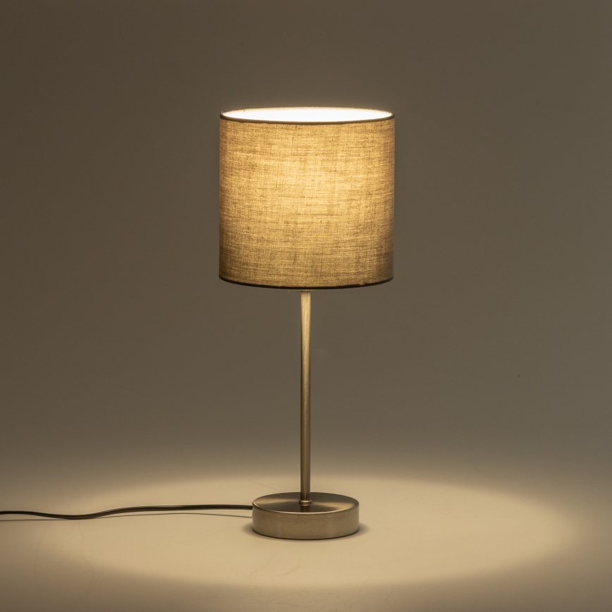 LED-pöytälamppu 1xE14/5W/230V harmaa/mattakromi