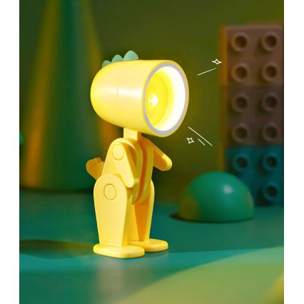 LED pöytälamppu LED/0,06W/3xLR41 dinosaurus keltainen