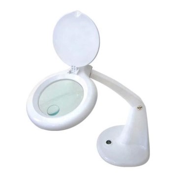LED Pöytävalaisin suurennuslasilla LED/6,5W/230V valkoinen
