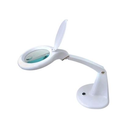 LED Pöytävalaisin suurennuslasilla LED/6,5W/230V valkoinen