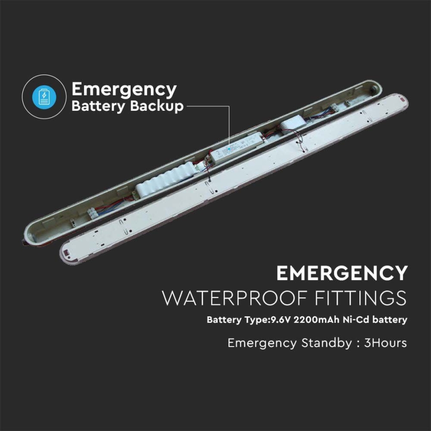 LED-putkityövalo hätämoduulilla EMERGENCY LED/48W/230V 4000K 150cm IP65
