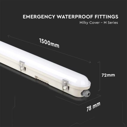 LED-putkityövalo hätämoduulilla EMERGENCY LED/48W/230V 4000K 150cm IP65