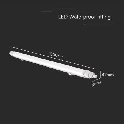 LED-putkityövalo LED/36W/230V 6500K IP65 120 cm
