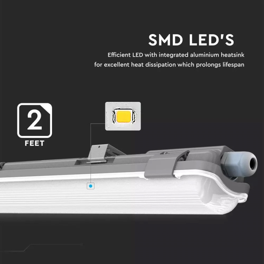 LED-putkityövalo T8 1xG13/18W/230V 6400K 120cm IP65