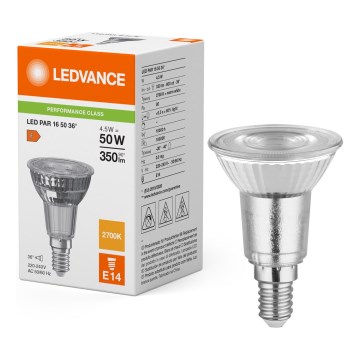 LED-reflektorilamppu PAR16 E14/4,5W/230V 2700K 36° - Ledvance