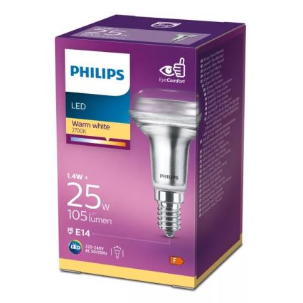 LED-reflektorilamppu Philips R50 E14/1,4W/230V 2700K