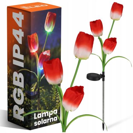 LED RGB aurinkokennolla toimiva koristevalaisin 3xLED/3,7V 200 mAh IP44 tulipán