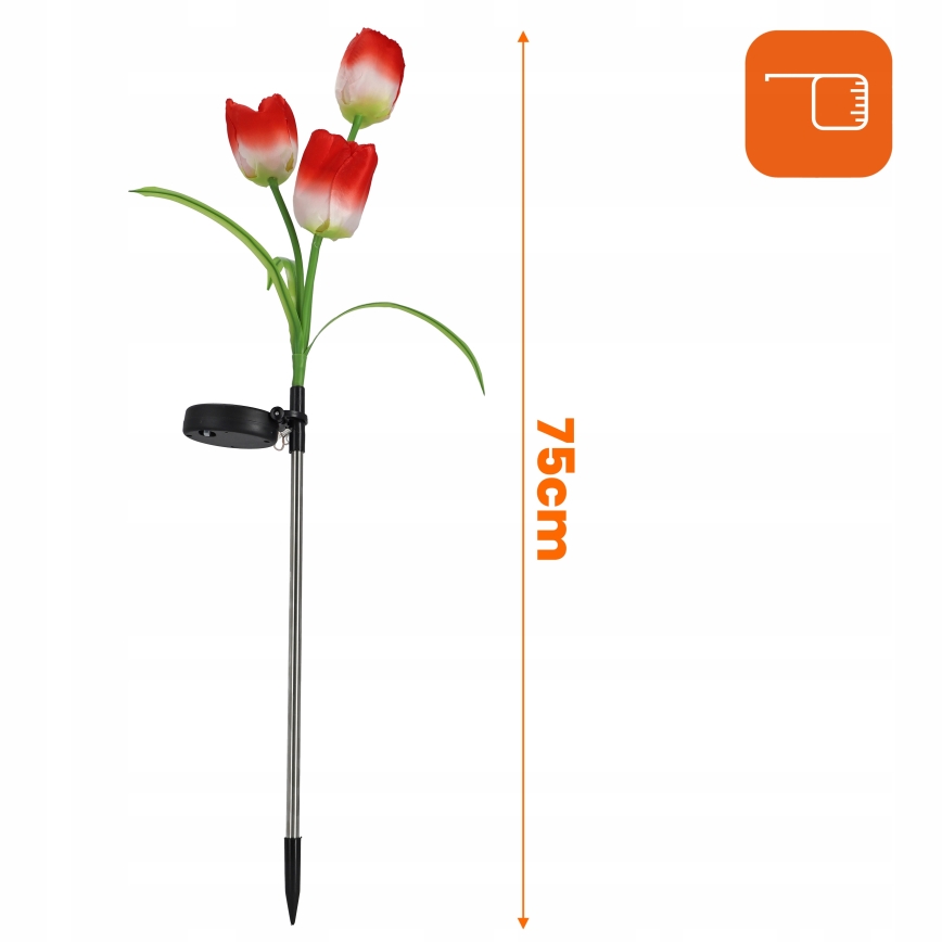 LED RGB aurinkokennolla toimiva koristevalaisin 3xLED/3,7V 200 mAh IP44 tulipán
