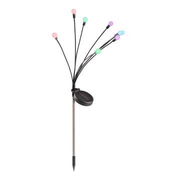 LED RGB aurinkokennovalo FIORINI 8xLED/1,2V 600 mAh IP44 musta