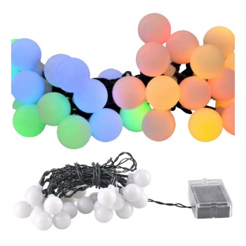 LED RGB aurinkoketju PARTY 30xLED/1,2V 400 mAh 3,9 m IP44