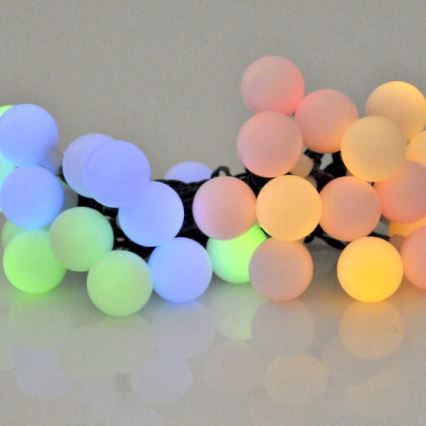 LED RGB aurinkoketju PARTY 30xLED/1,2V 400 mAh 3,9 m IP44