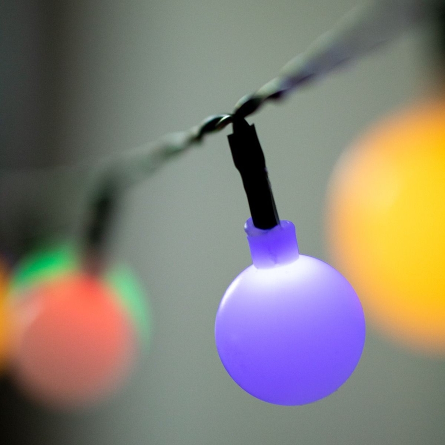 LED RGB aurinkoketju PARTY 30xLED/1,2V 400 mAh 3,9 m IP44