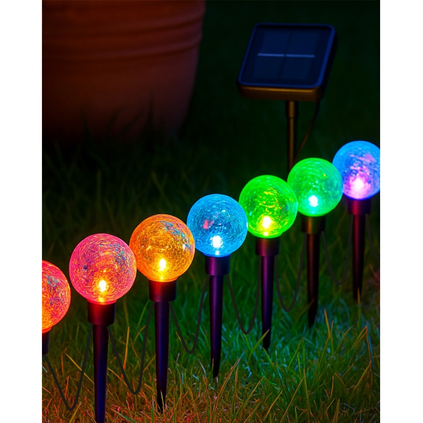 LED RGB aurinkovalaisin 10xLED/1,2V 300 mAh IP44 musta