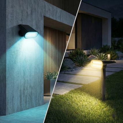 LED RGB aurinkovalaisin 2-in-1 LED/3,7V 1200 mAh IP54 musta