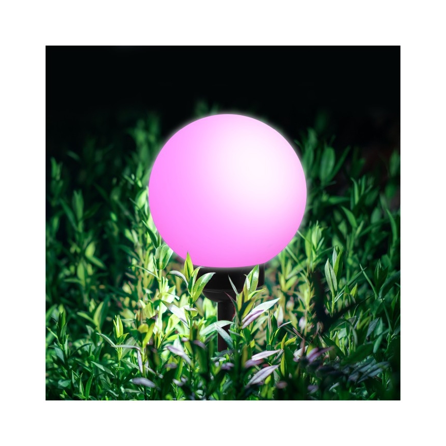 LED RGB -aurinkovalaisin SPHERE LED/1,2 V IP44 200 mAh Ø 20 cm