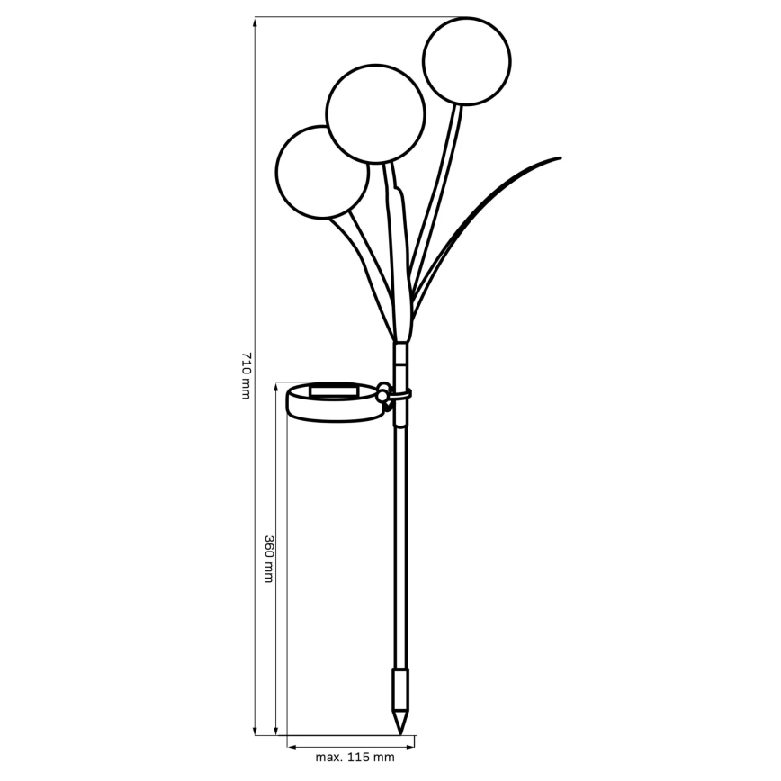 LED-RGB-aurinkovalo ALLIUM LED/1,2V 6500 600 mAh IP44 musta