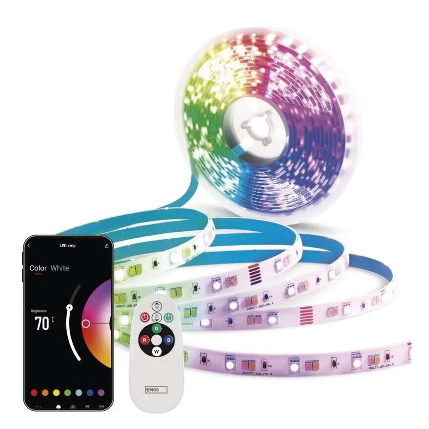 LED RGB+CCT himmennettävä nauha GOSMART LED/11W/230V 2 m 2700-6500K IP44 Wi-Fi + kaukosäädin