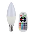 LED RGB himennettävä lamppu E14/3,5W/230V 6400K + kaukosäädin