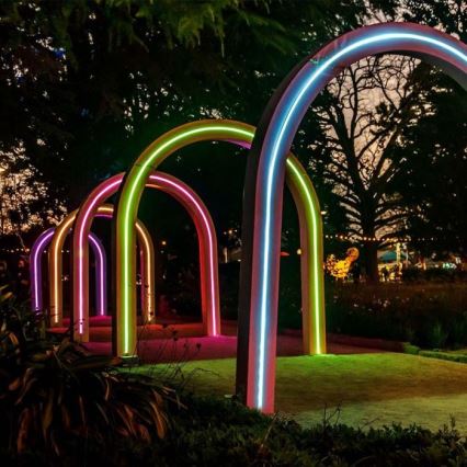 LED RGB Himmennettävä aurinko nauha LED/1,2W/3,7V IP67 5m + kauko-ohjaus