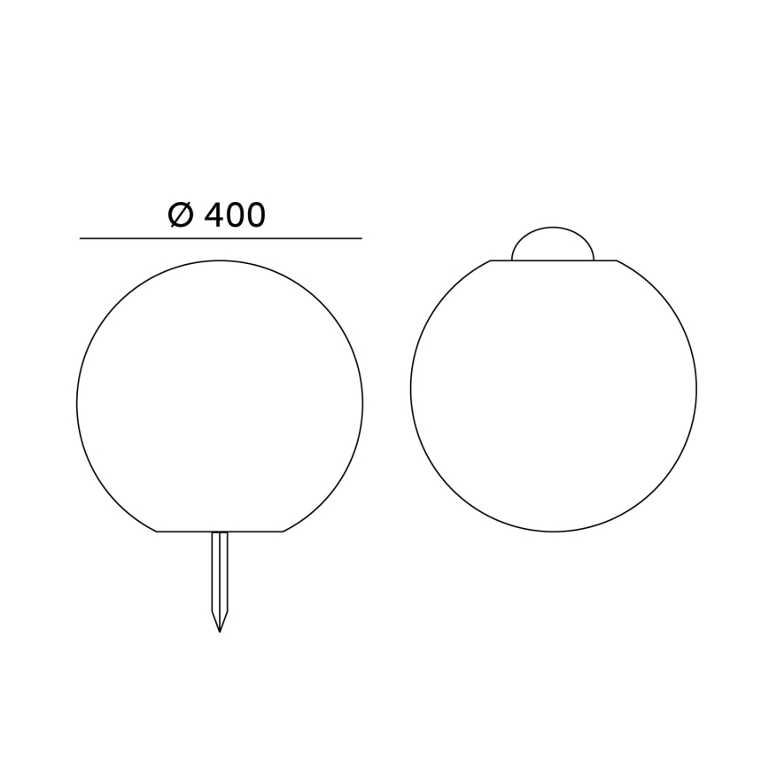 LED RGB himmennettävä aurinkokäyttöinen puutarhapallo LED/5W/3,7V 3000K IP54 2200 mAh halkaisija 40 cm + kaukosäädin