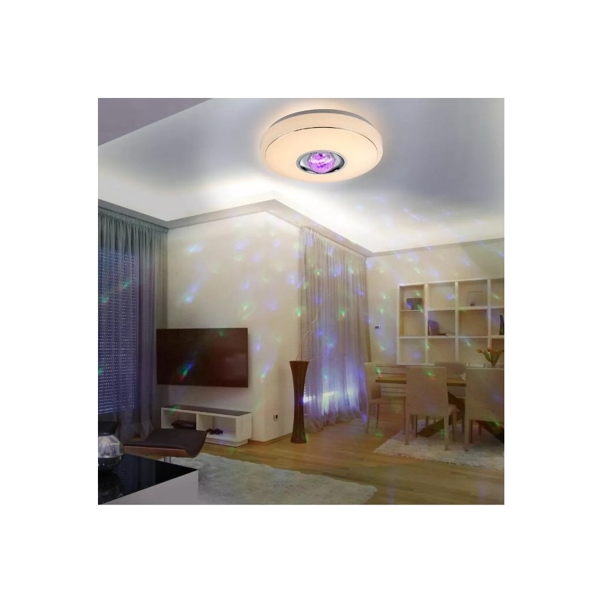 LED RGB Himmennettävä kattovalo MAGIC DISCO LED/18W/230V + kauko-ohjain