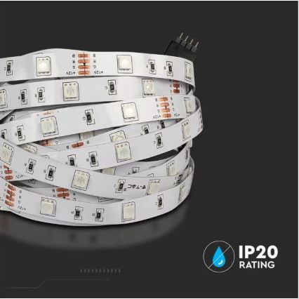 LED RGB himmennettävä nauha 2x5m LED / 4,8W / 230V + RC