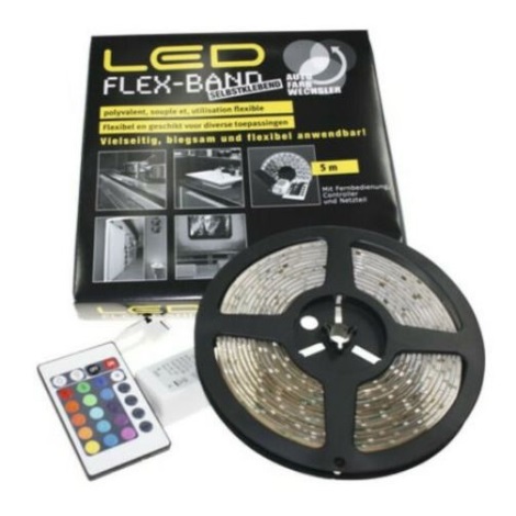 LED RGB Himmennettävä nauha FLEX-BAND 5m LED/36W/230V + kaukosäädin