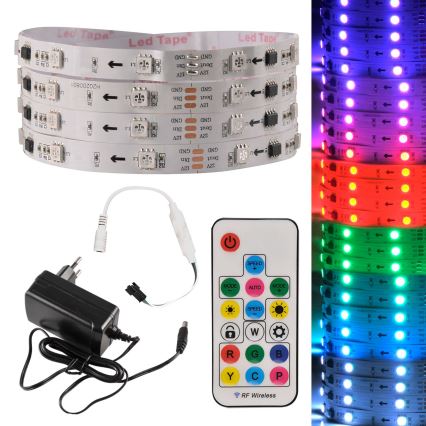 LED RGB Himmennettävä nauha MAGIC 2 m LED/12W/230V + kaukosäädin
