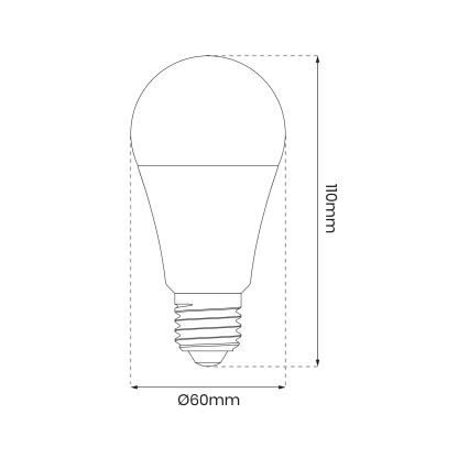 LED RGB Himmennettävä polttimo A60 E27/8W/230V 2700-6500K Wi-Fi Tuya