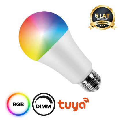 LED RGB Himmennettävä polttimo A70 E27/11W/230V 2700-6500K Wi-Fi Tuya