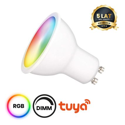 LED RGB Himmennettävä polttimo GU10/5W/230V 2700-6500K Wi-Fi Tuya