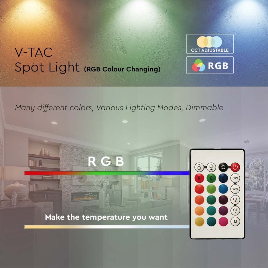 LED RGB Himmennettävä polttimo P45 E14/4,8W/230V 3000K + kaukosäädin