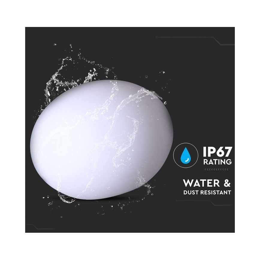 LED RGB himmennettävä ulkovalaisin LED/1W/5V 1000 mAh 20 cm IP67 + kaukosäädin