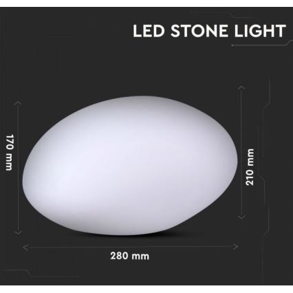 LED RGB himmennettävä ulkovalo LED/1W/5V 28 cm IP67 1000 mAh + kaukosäädin