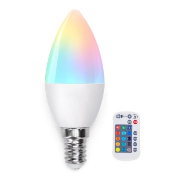 LED-RGB-himmennyslamppu E14/4,8W/230V 3000K + kauko-ohjaus - Aigostar