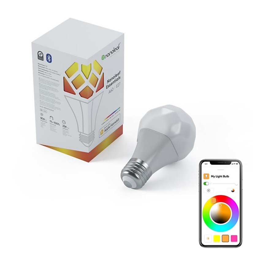 LED-RGB-himmennyslamppu ESSENTIALS A19 E27/8W/230V 2700-6500K - Nanoleaf