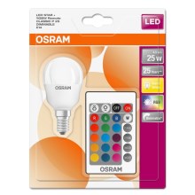 LED-RGB-himmennyslamppu RETROFIT E14/4,5W/230V 2700K + Kauko-ohjaus - Osram