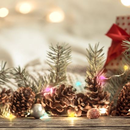 LED RGB Jouluketju LED/10W/5V 10 m USB + kauko-ohjaus