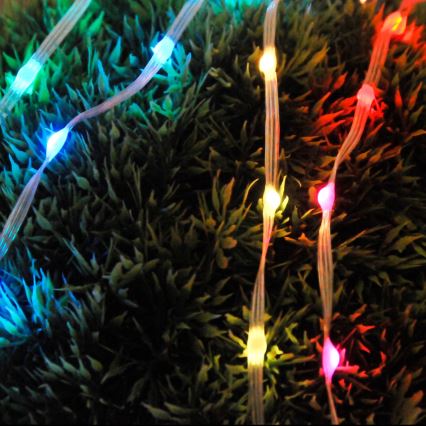 LED RGB Jouluketju LED/10W/5V 10 m USB + kauko-ohjaus