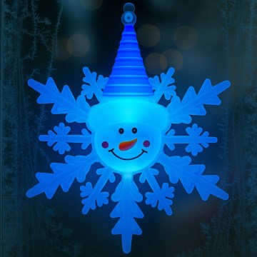 LED RGB joulukoriste imukupilla LED/3xLR44 lumiukko punainen/sininen/vihreä