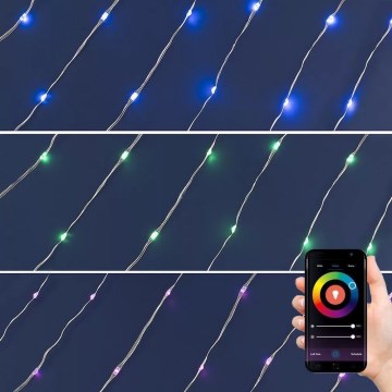 LED RGB joulukoristevaloketju, himmennettävä, 100xLED/29 toimintoa, 10,4m