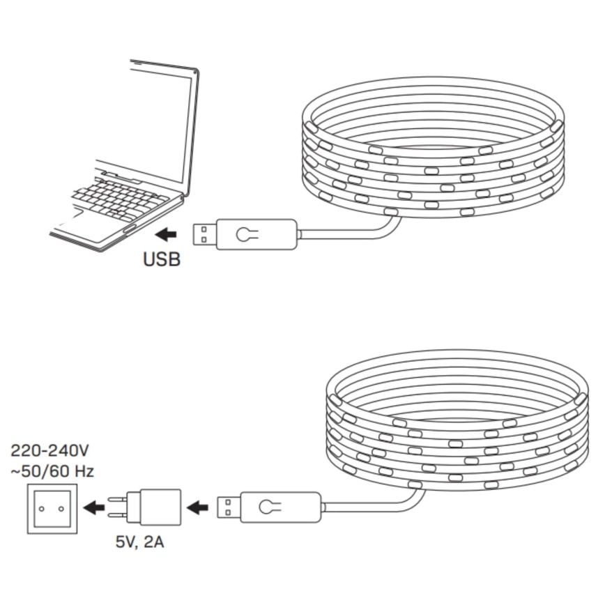 LED RGB jouluvalosarja LED/10W/5V 10 m USB + kaukosäädin