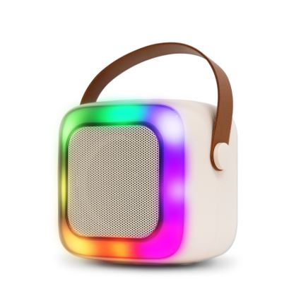 CONNECT IT CSP-1010-BG - LED RGB-kaiutin langattomilla 2Mic-mikrofoneilla 5W/1200 mAh + 2x 400 mAh kerma/kultainen