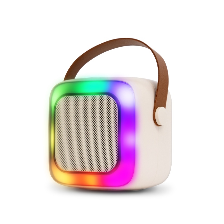 CONNECT IT CSP-1010-BG - LED RGB-kaiutin langattomilla 2Mic-mikrofoneilla 5W/1200 mAh + 2x 400 mAh kerma/kultainen