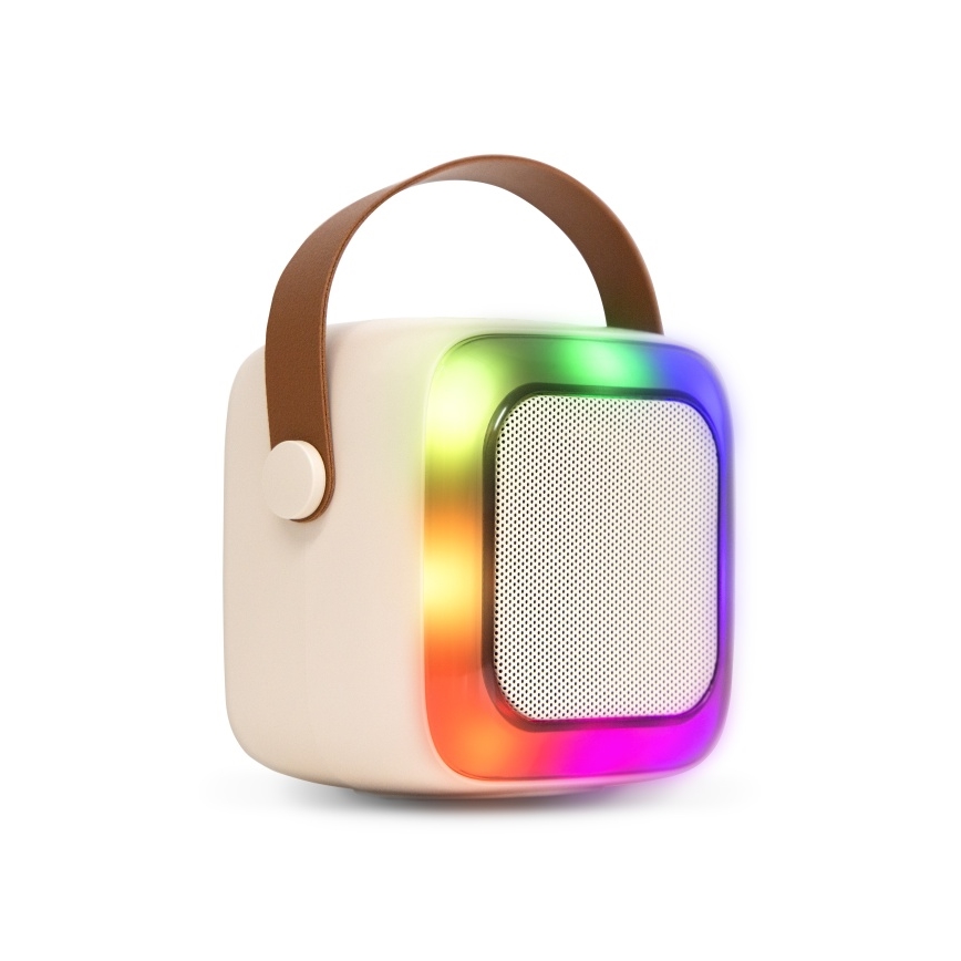 CONNECT IT CSP-1010-BG - LED RGB-kaiutin langattomilla 2Mic-mikrofoneilla 5W/1200 mAh + 2x 400 mAh kerma/kultainen