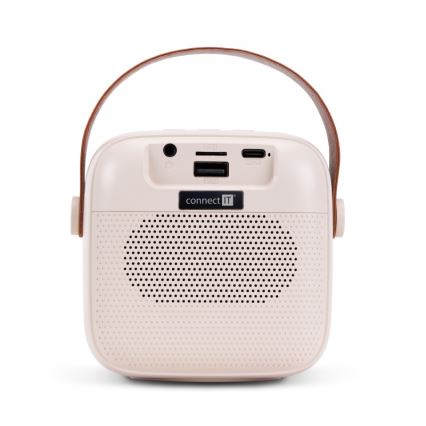 CONNECT IT CSP-1010-BG - LED RGB-kaiutin langattomilla 2Mic-mikrofoneilla 5W/1200 mAh + 2x 400 mAh kerma/kultainen