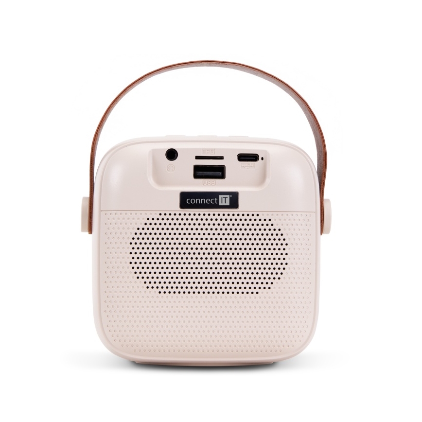 CONNECT IT CSP-1010-BG - LED RGB-kaiutin langattomilla 2Mic-mikrofoneilla 5W/1200 mAh + 2x 400 mAh kerma/kultainen